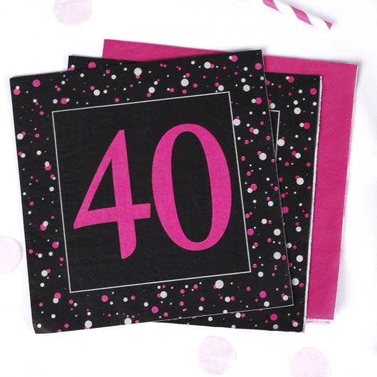 20x Serviette Nr. 40 Party-Sparkler rosa 33 x 33 cm