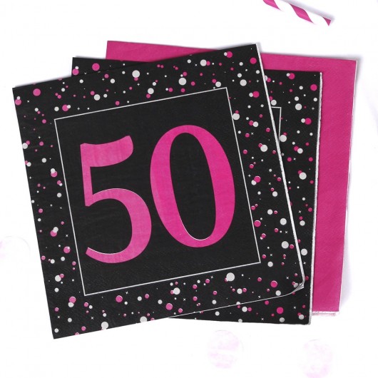 20x Serviette Nr. 50 Party-Sparkler rosa 33 x 33 cm