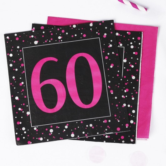 20x Serviette Nr. 60 Party-Sparkler rosa 33 x 33 cm