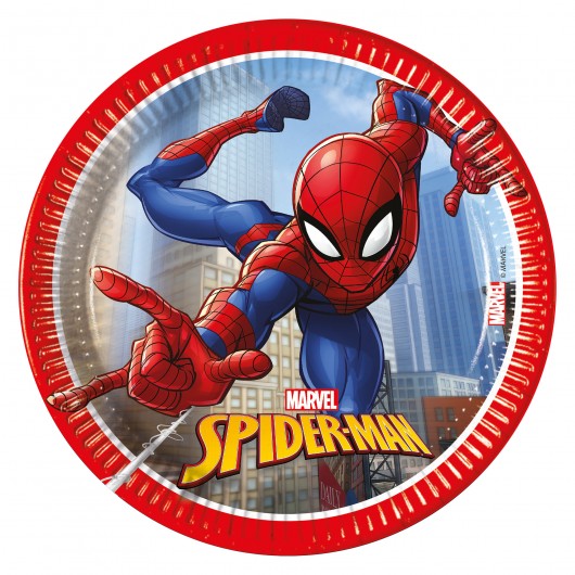 8x Papierteller Spiderman Crime Fighter 20 cm