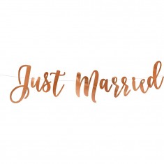 BANNER 'JUST MARRIED' ROSE...