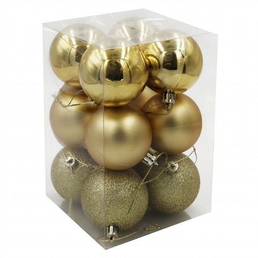 PACK 12 BOULES 6CM OR