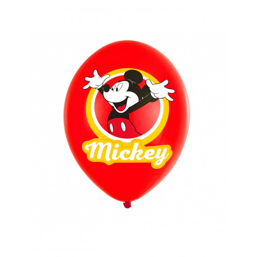 6 BALLONS LATEX MICKEY MOUSE COULEUR