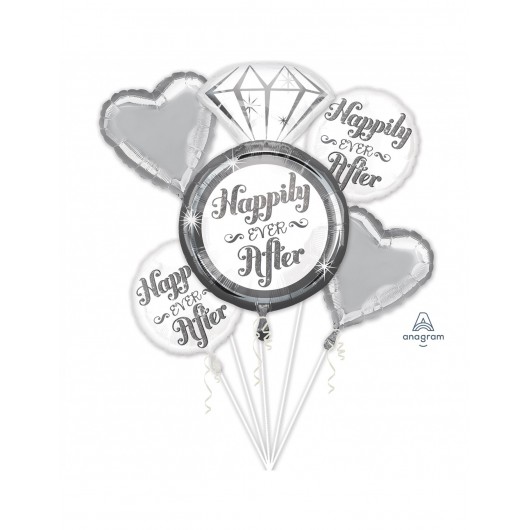 KIT DE 5 BALLONS HAPPILY EVER AFTER
