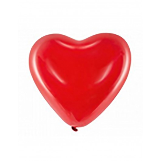 6 BALLONS ROUGES COEUR LATEX 16