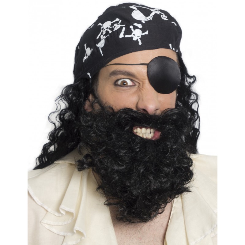 Black One Size Loftus International Pirate Captain Beard & Moustache