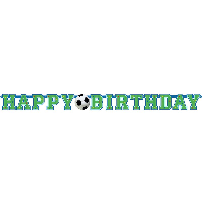 BANNER "HAPPY BIRTHDAY" FOOTBALL 3D PERSONNALISABLE