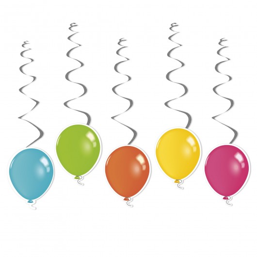 5 SPIRALES PARTY BALLONS