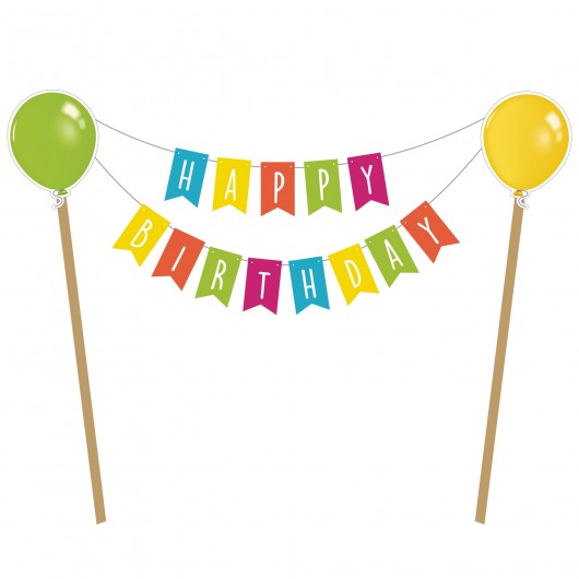 CAKE TOPPER 'hAPPY BIRTHDAY' PARTY BALLONS