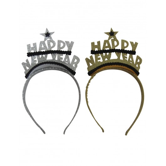 SERRE-TÊTE HAPPY NEW YEAR OR-ARGENT