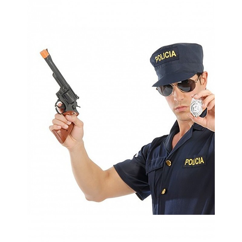 Pistolet de Police, Imitation Métal Vieilli, Latex - Aux Feux de la Fête -  Paris