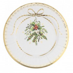 8 ASSIETTES GOLD CHRISTMAS...