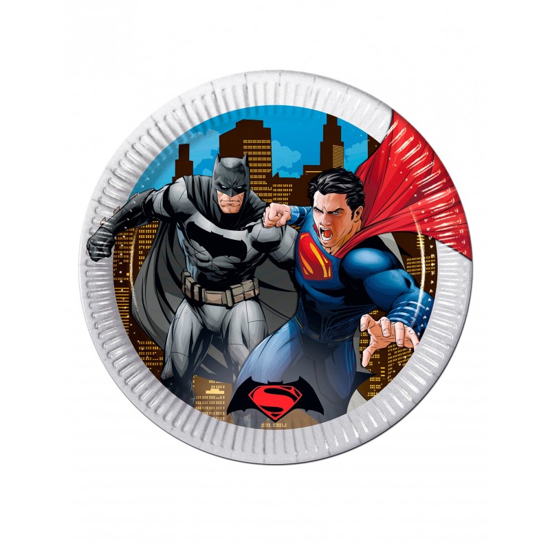 8 PRATOS BATMAN VS SUPERMAN 23CM