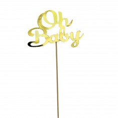 CAKE TOPPER OH BABY OURO