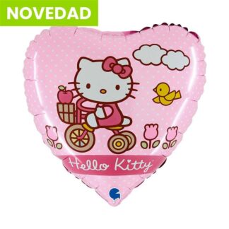 Corazón metalizado 18'' / 46 cm Hello Kitty bicicleta