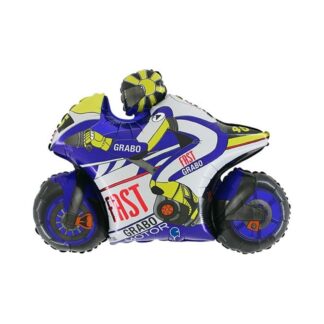 Globo metalizado 29'' / 74 cm. moto gp azul