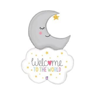 Globo metalizado 42" / 107 cm. welcome to the world luna