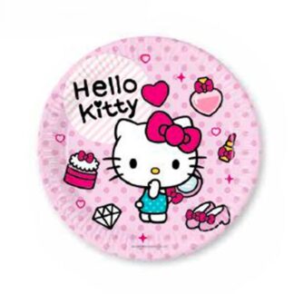 8 Platos 23 cm Hello Kitty