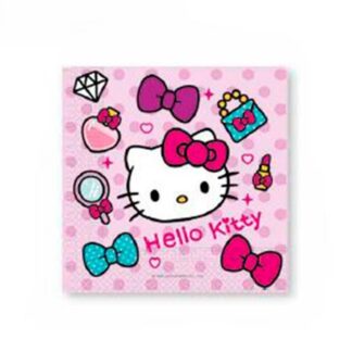20 servilletas 33x33 cm. 2 capas Hello Kitty
