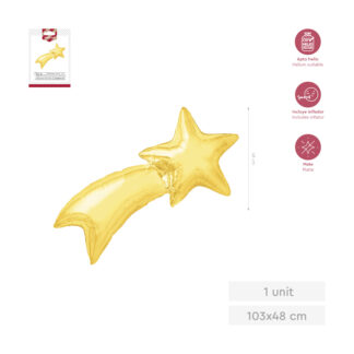Globo estrella fugaz oro