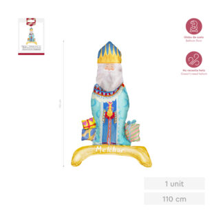 Globo metalizado base pie rey melchor 1ud