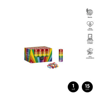 Mini cañon confeti multicolor biodegr. 1ud