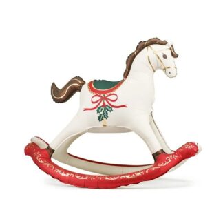 Globo metálico caballo balancín de navidad surtido