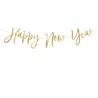 Guirnalda happy new year dorado 1 caja/50 uds