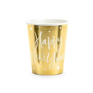 Vasos happy new year dorado 220ml