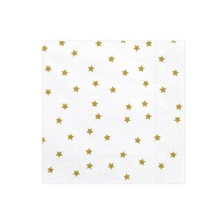 Servilletas estrellas dorado: 1 paquete/20 uds