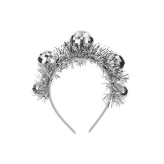 Diadema bola de discoteca plateado