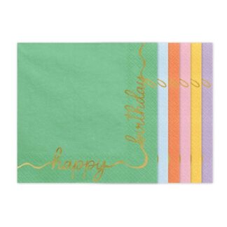Servilletas de papel happy birthday surtido: 1 paquete/12 uds
