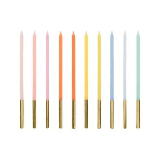 Velas de cumpleaños lisas surtido: 1 paquete/10 uds