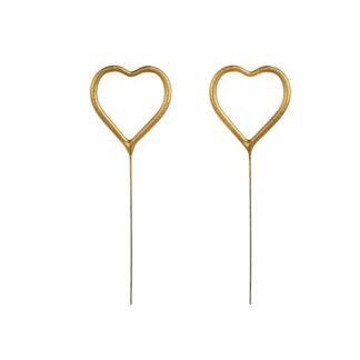 Bengalas corazón dorado: 1 paquete/2 uds