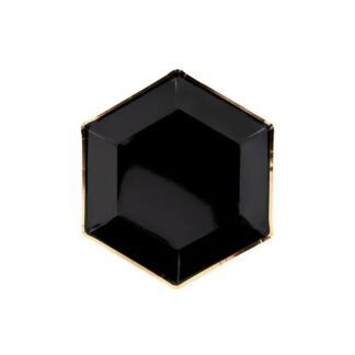 Platos let's celebrate negro 1 paquete/6 uds