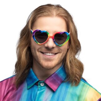 Gafas de fiesta corazón arcoíris