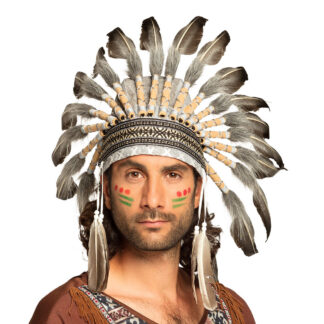 Tocado de jefe tribal con plumas