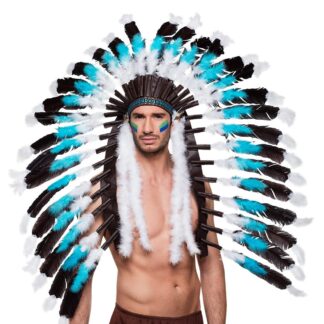Tocado tribal deluxe Lobo de las nieves