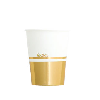 8 vasos con envoltorio liberty con estampado dorado