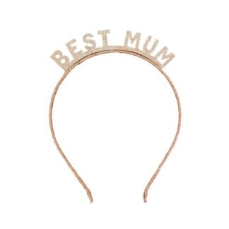 Diadema dorada best mum ever con purpurina