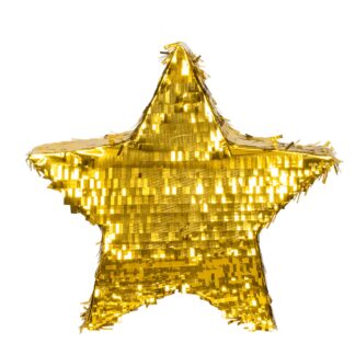Piñata estrella dorada de papel y foil