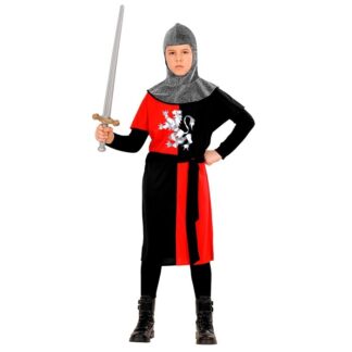 Guerrero medieval rojo (capa/ cinturón/capucha)