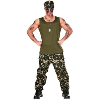 Hombre soldado (camiseta sin mangas/pantalones/gorro)