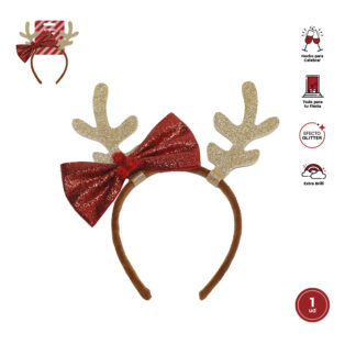 Diadema reno lazo glitter