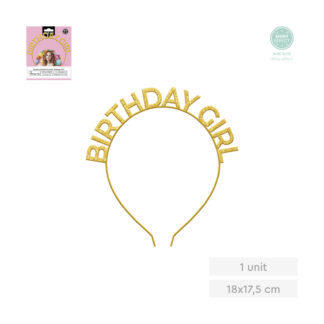 Diadema metálica birthday girl 1 ud