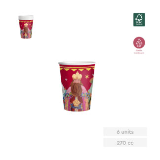 Vaso cartón reyes magos 270cc 6uds fsc