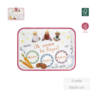 Bandeja cartón rect. rrmm 25x34cm 2uds