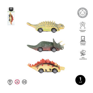 Juguete piñata vehículo dinosaurio surtido 1ud