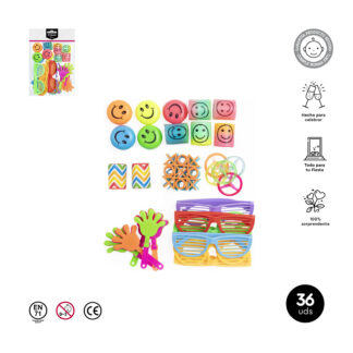 Surtido juguetes piñata colores 36 ud