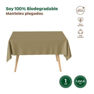 Mantel plegado imper. oro metalizado